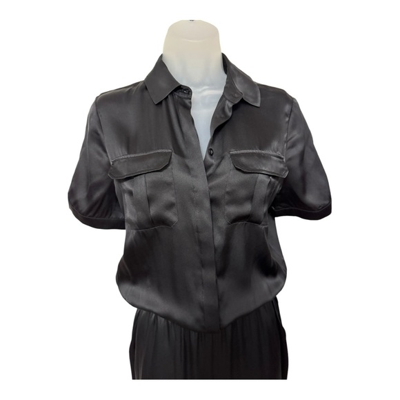 CAMI NYC | $352 The Maddi Short Sleeve Jumpsuit 100% Silk in Black, Size XS - Picture 8 of 15